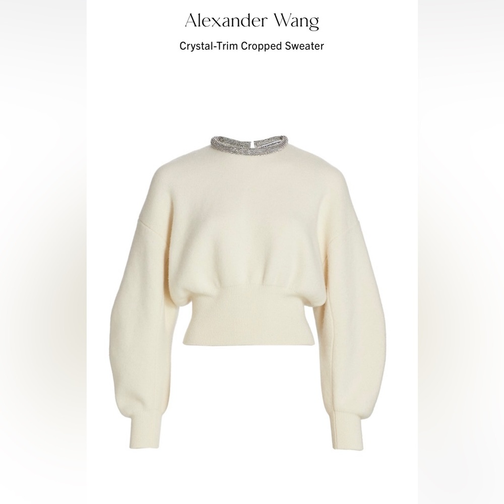 Alexander Wang crystal trim crop sweater